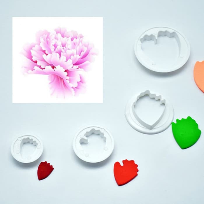 Fondant Cutter - Cetakan Fondant Peony Petal Flower (4pcs)