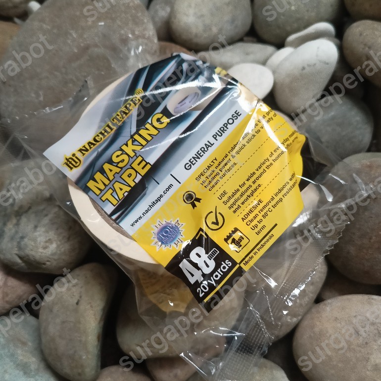 

MASKING TAPE NACHI 2 INCHI / LAKBAN KERTAS 48MM X 20YARD 2 INCH SOLASI BESAR