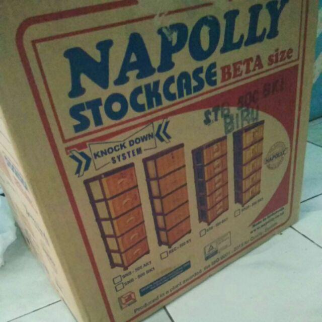 Lemari Plastik / Lemari Pakaian / Laci Plastik Napolly Susun 4 + Kunci