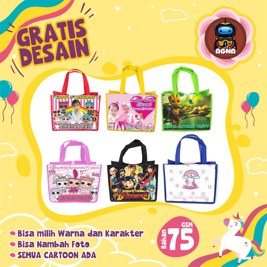 Tas Pesta Ulang Tahun Anak / Goodie bag PEREKAT / Tas Ulang Tahun Foto-6