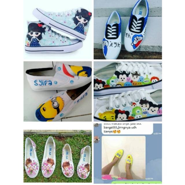 

SEPATU LUKIS BEBAS DESAIN CUSTOM NAMA GAMBAR KUALITAS RAPI CEPAT 1