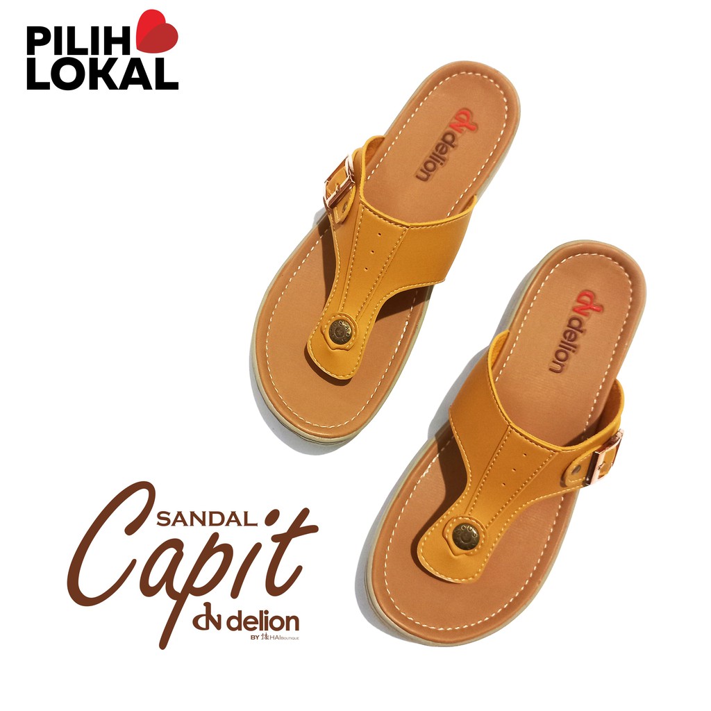 Sendal Jepit Wanita Kulit Murah Casual Santai Sandal Cewek Teplek Flat Flip Flop Cantik Sintetis