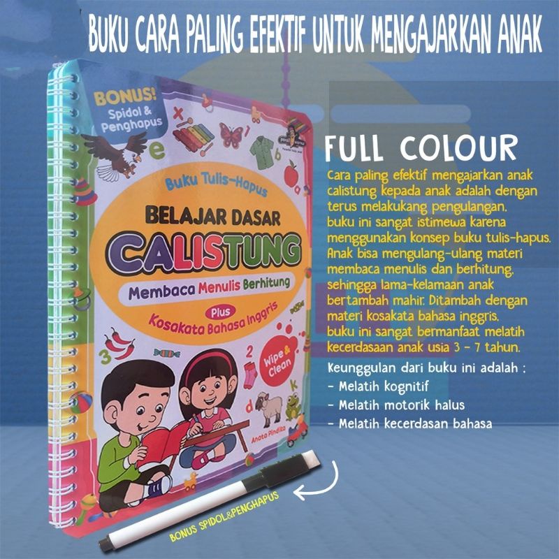 

Busy book anak (calistung) belajar membaca menulis berhitung (wipe n clean)