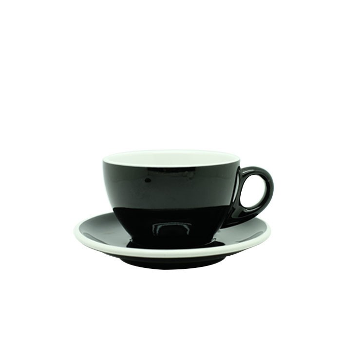 Otten Coffee - Cup and Saucer Latte 270ml (Black Gloss)-0