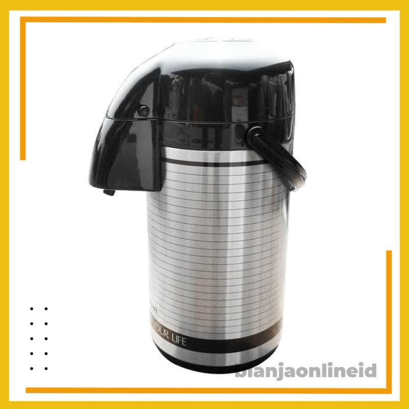 Termos Air Panas Sigma Vacuum Air Pot Pencet Stainless 2.5 ltr