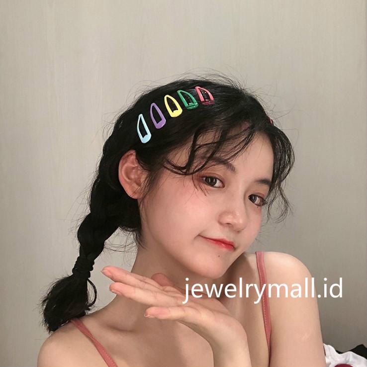 10Pcs Set Jepit  Rambut  Candy Warna  Model Korea Warna  Warni  