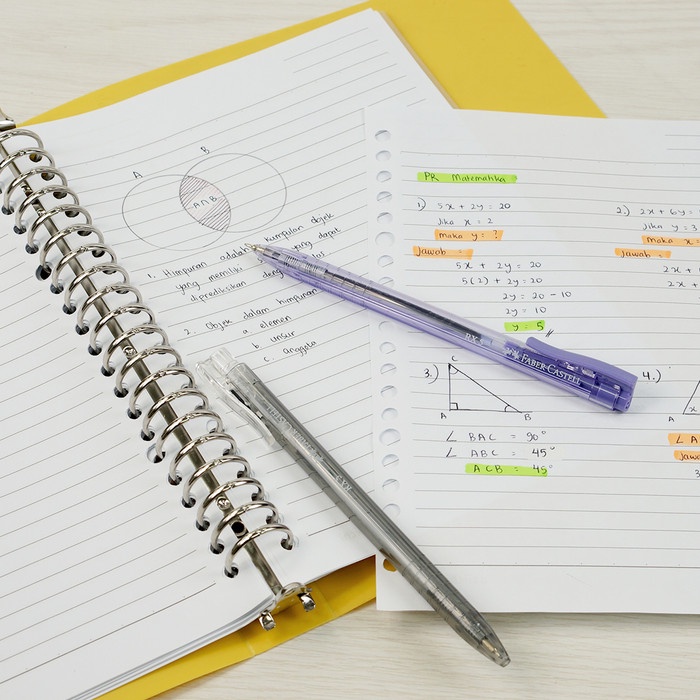 

TULIS-ALAT- BALLPOINT FABER-CASTELL RX 0.5MM HITAM, BODY VIOLET-1BOX 10 PCS -ALAT-TULIS.