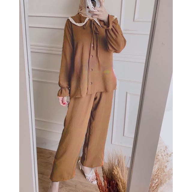 ONE SET PIYAMA JOLIE SETELAN RAYON CRINKLE PREMIUM