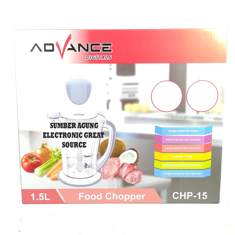 Food Chopper CHP15 Advance 1.5L 1.5 Liter Menghaluskan Daging Bawang S