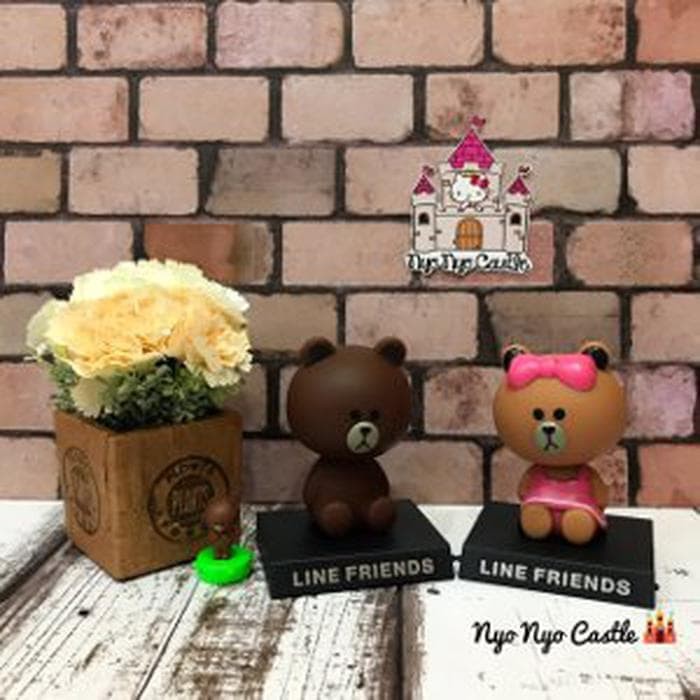 Pajangan Dashboard Mobil LINE Per Brown Cony Sally sparepart mura