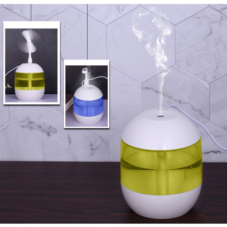 Humidifier Diffuser Aromaterapi 700ml + Lampu LED + Kipas Mini - H013