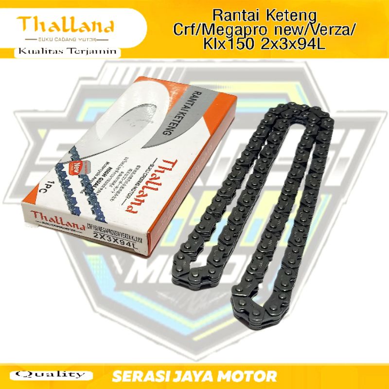 RANTAI KETENG CRF150/KLX150/VERZA/MEGAPRO NEW 94L / KETENG CRF 150/KLX 150/MEGA PRO NEW/VERZA 150 (2X3X94L)