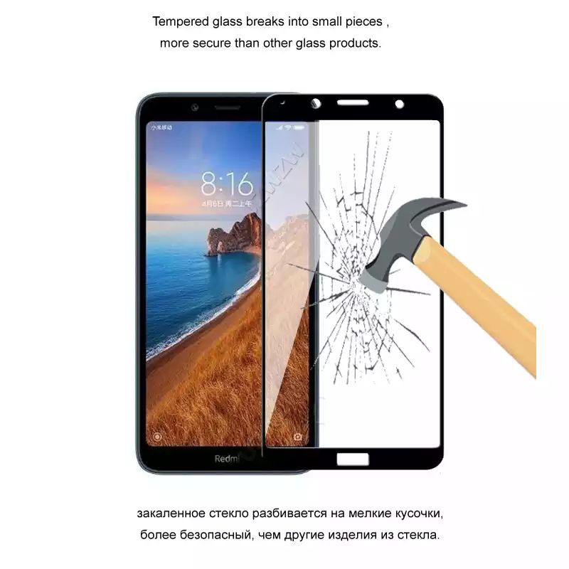 PREMIUM TEMPERED GLASS FULL LAYAR TG ANTI GORES KACA XIAOMI REDMI 7A 7 a SCREEN PROTECTOR