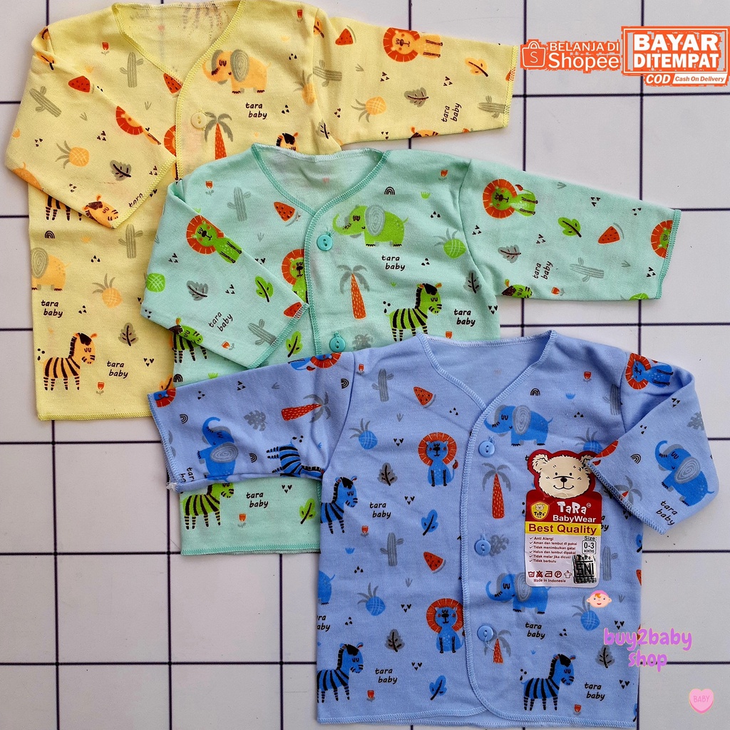 Baju bayi piyama panjang Tara Cute Forest Series 0-3 Bulan 3 PCS