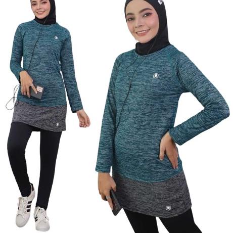(ATC) Baju Pakaian Kaos Tunik Tunic Atasan Sport Sporty Sports Olahraga Wanita Muslim Muslimah Kekin