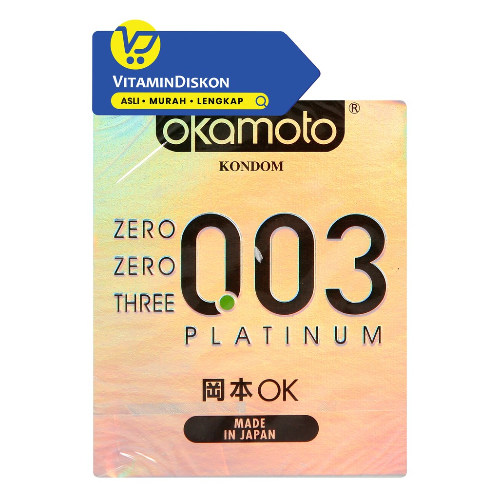 Okamoto Platinum 003 BPOM 3's | Kondom Alat Kontrasepsi, Tipis Maksimalkan Sensasi Berhubungan