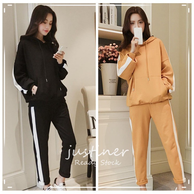 Setelan Sweater Kaos  Hoodie Lengan Panjang  Celana 