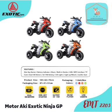 Mainan Anak Motor Aki Exotic EMT 2203 Motor Balap Ninja GP