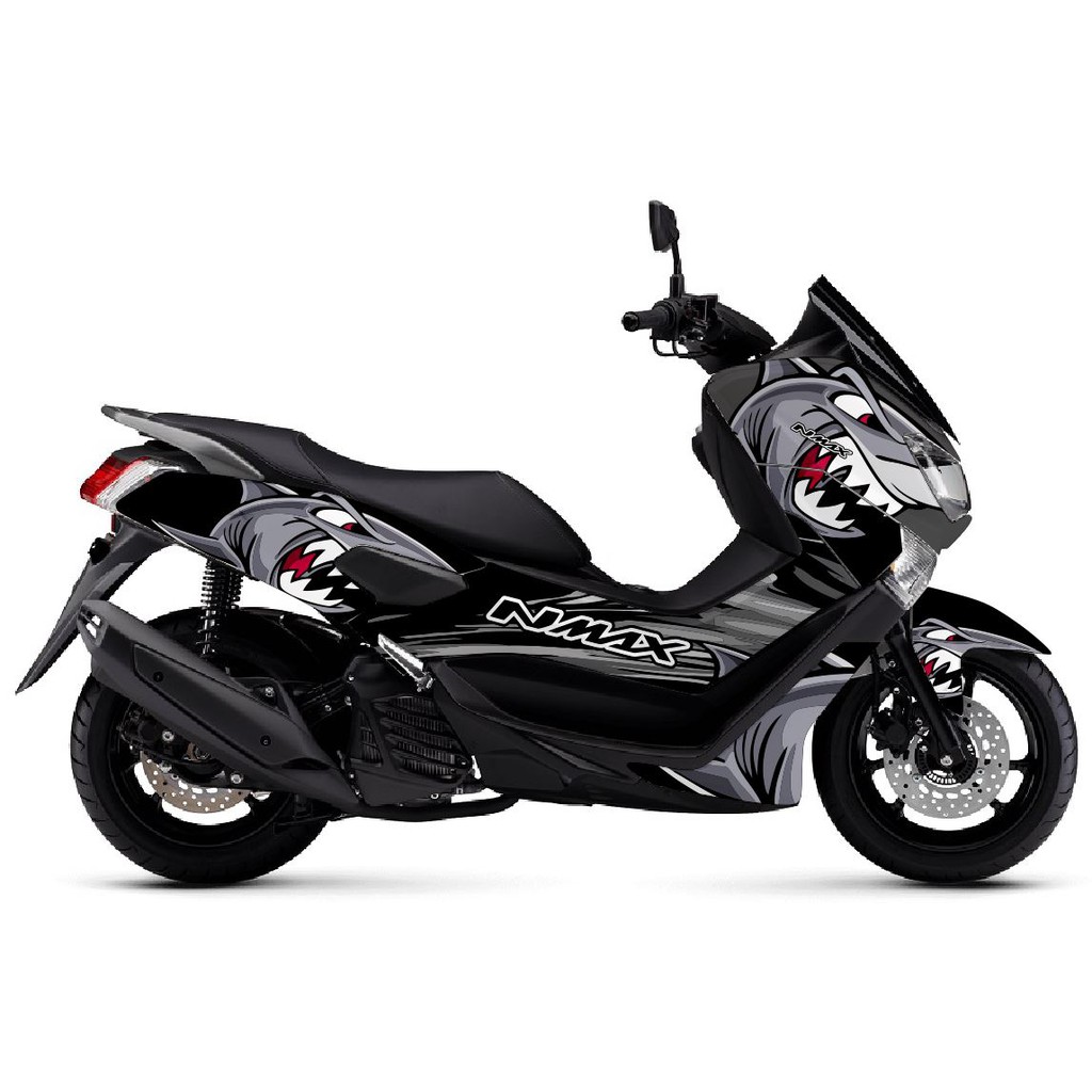 Decal Stiker Full body Nmax OLD / N Max New / NMAX NEO TURBO - Hiu Shark Abu-Abu