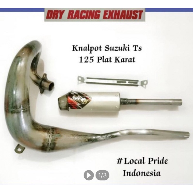 KNALPOT SUZUKI TS 125 PLAT KARAT ORIGINAL DRY RACING EXHAUST
