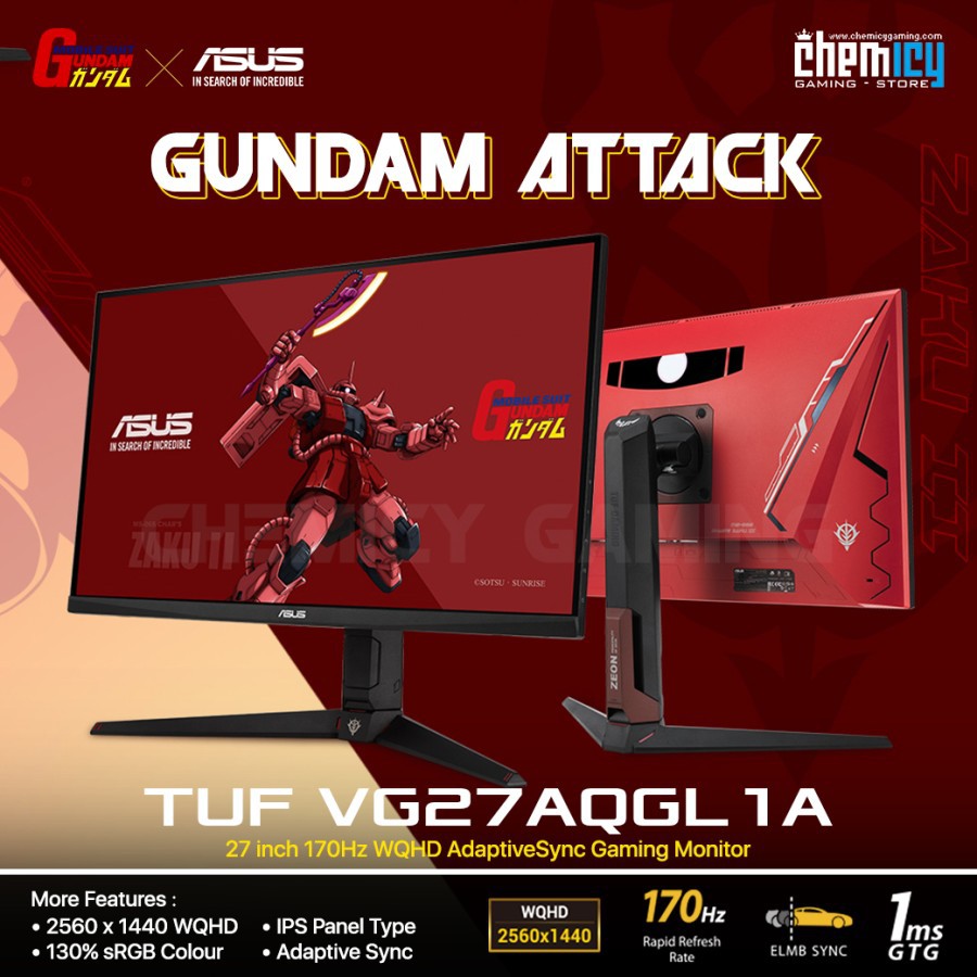 Asus TUF VG27AQGL1A Zaku II 27inch 170Hz WQHD Adaptive Sync Monitor