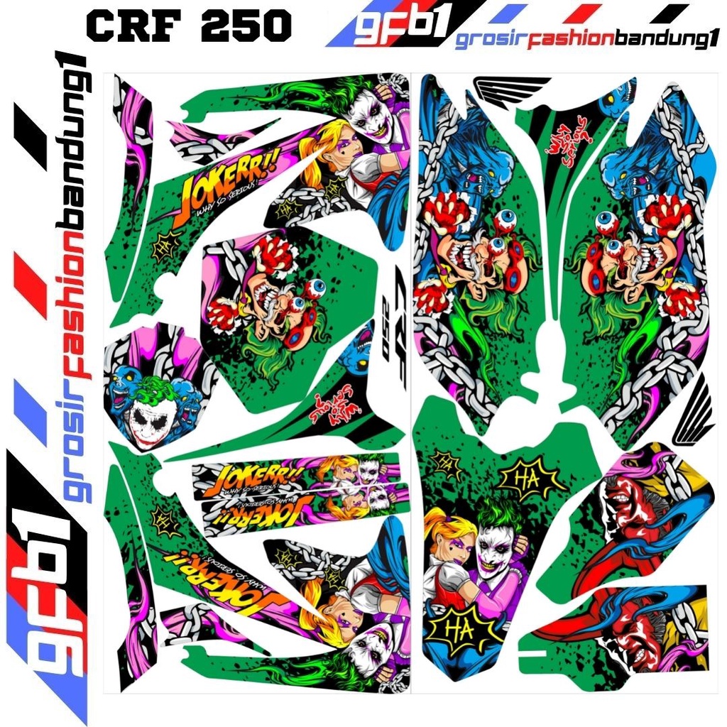 Stiker Decal Motor cross Trail Adventure CRF 250cc Variasi JOKER