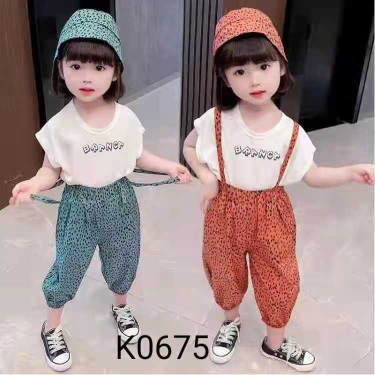 SETELAN IMPORT PREMIUM 3-6 TAHUN ANAK PEREMPUAN (FREE TOPI) / SET OVERALL ANAK PEREMPUAN