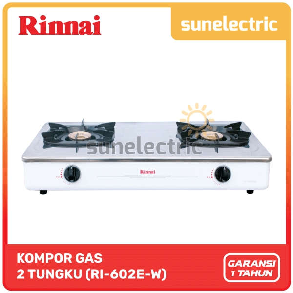 Rinnai Kompor Gas / Gas Stove 2 Tungku Stainless Steel RI-602 EW / RI 602 EW / RI602 EW / RI 602EW / RI-602EW / RI602EW