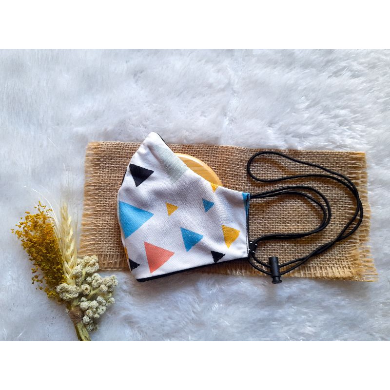 Masker Kain Stopper Earloop Motif Cewek Tali Elastis | Masker Kain 2in1Dewasa | Masker Kain Terbaru