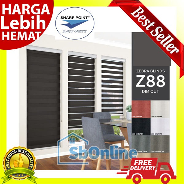 Sharp Point Zebra Blinds (Z-88) Dim Out