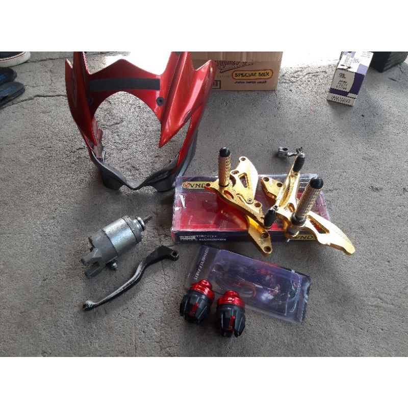 Pesanan sparepart satria fu original copotan motor | Handle kopling + Cover kepala barong