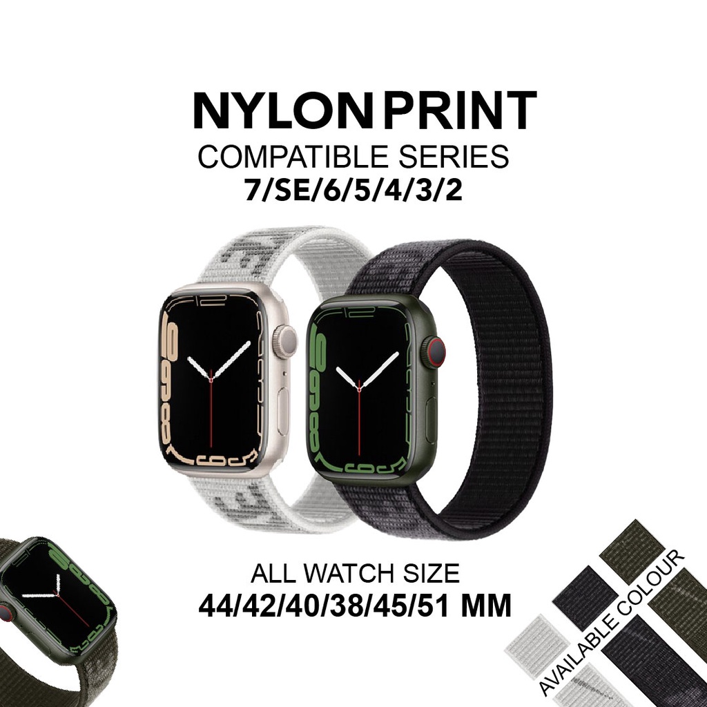 Strap untuk Apple watch IWO HW 38 40 41 42 44 45mm Tali Jam Tangan Strap Nylon Nike Sport Band iwatch series 1 2 3 4 5 6 7 8 9 ULTRA SE