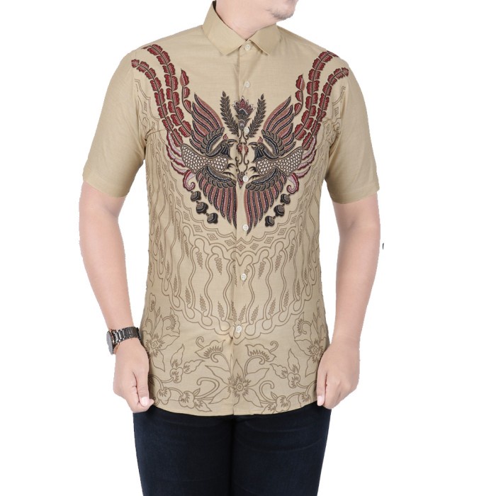 VM Kemeja Batik Pendek Slimfit - Batik Pria Modern Slimfit B567 - M