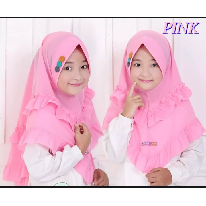 jilbab anak paud 3 KANCING / 3 - 5 TAHUN / kerudung anak perempuan