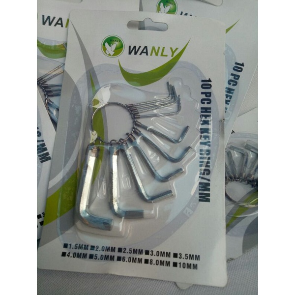 Kunci L 10 pcs nekel wanly kunci L set