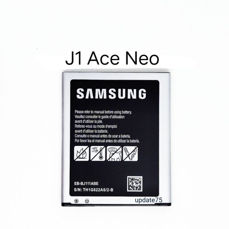 Baterai Samsung J1 Ace NEO kode baterai EB-BJ111ABE  Lebar 5,2 cm X Tinggi 6,3 cm