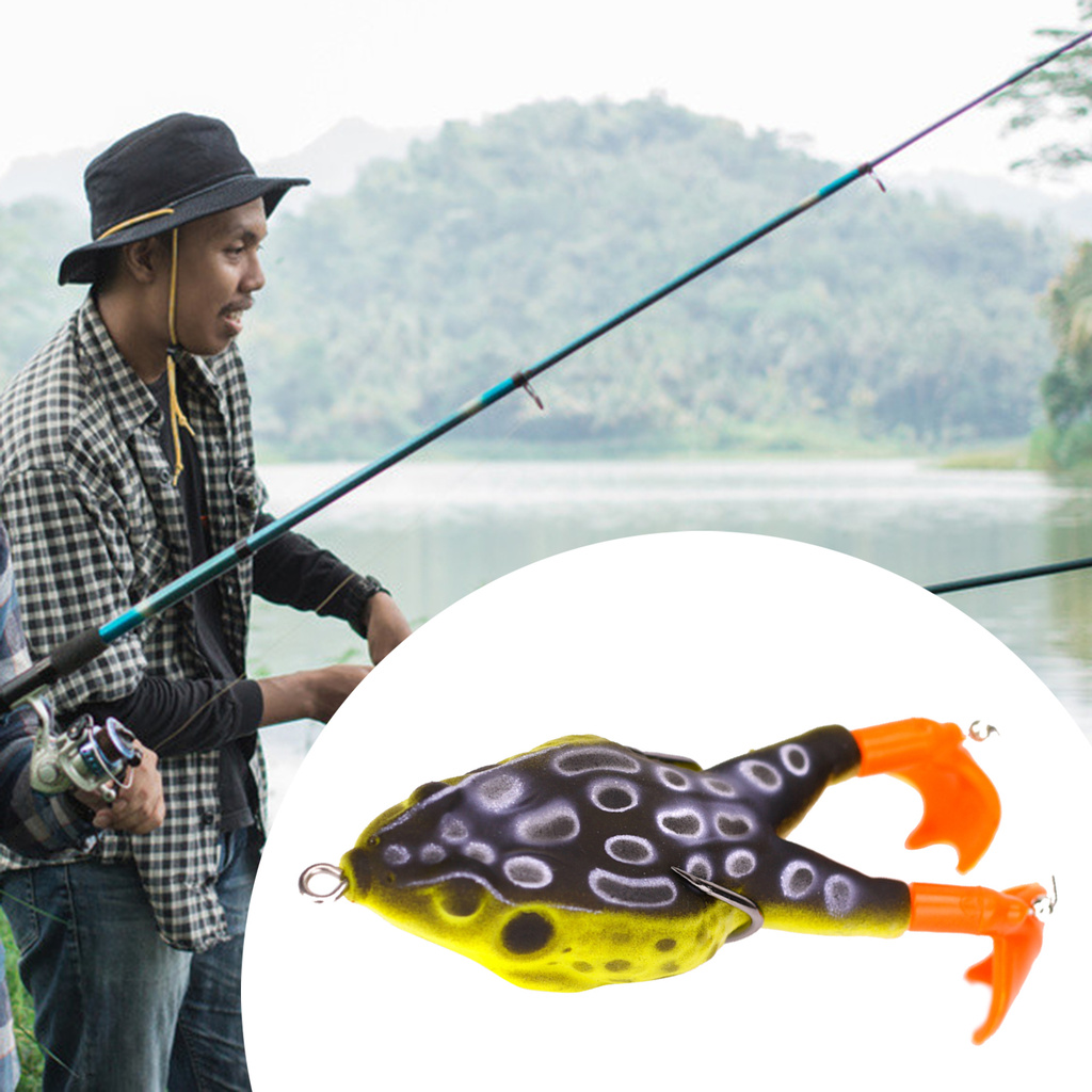 [Jianxin] Umpan Pancing Soft Bait Bentuk Katak Mata 3d Panjang 9cm