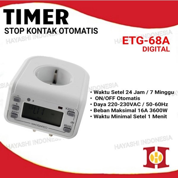 Stop Kontak Timer ON OFF Listrik Otomatis Manual Analog Digital 24 Jam