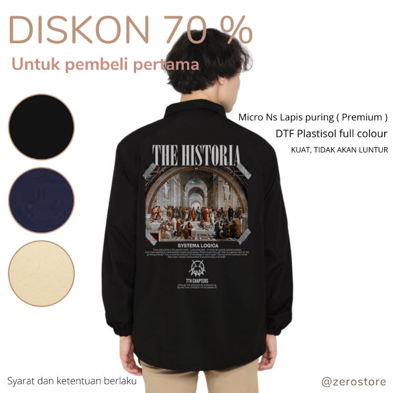 JAKET COACH JACKET COACH ESTETIK AESTHETIC THE HISTORIA JAKET PRIA