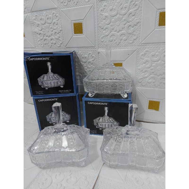 Toples Kaca Tebal set 3 merk Capodimonte