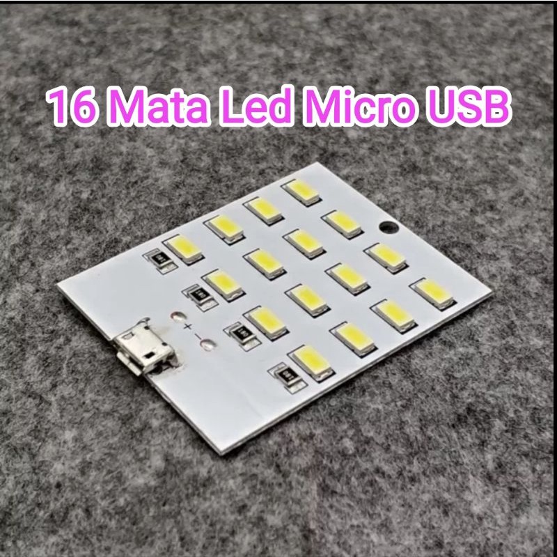 Lampu led micro usb 16 mata led lampu darurat/camping