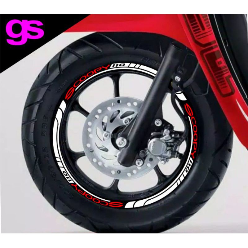 Sticker pelek scoopy, striping scoopy /Custeam/variasi motor/stiker motor