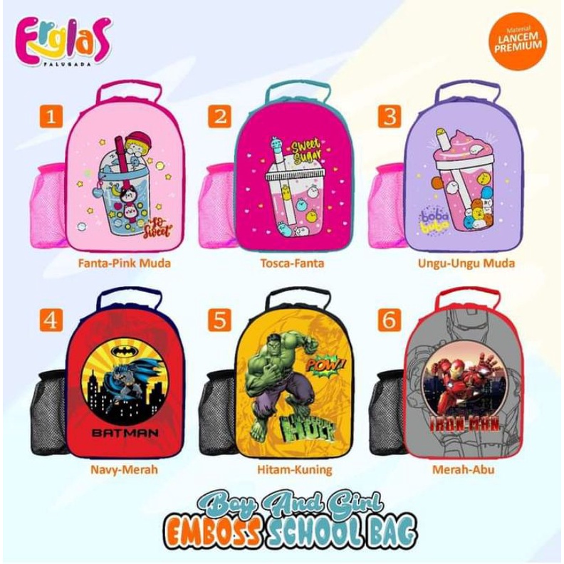 ERGLAS BOY & GIRL EMBOSS SCHOOL BAG