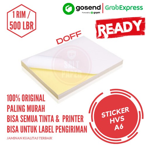 

xdf# Kertas Stiker HVS A6 - 1 pack isi 500 lbr / Kertas Stiker Label