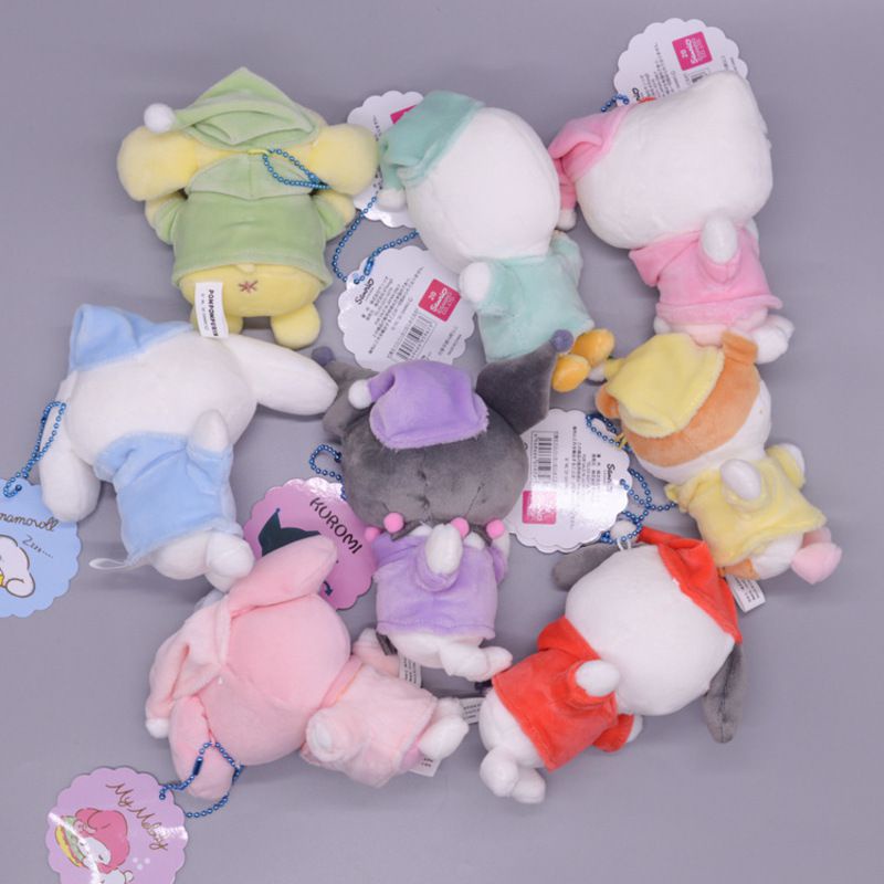 Kawaii Sleeping Kuromi My Melody Cinnamorol Kt Cat PC Dog Plush Toy Anime Stuffed Animals Cute Pendant Appease Doll Toys Gifts