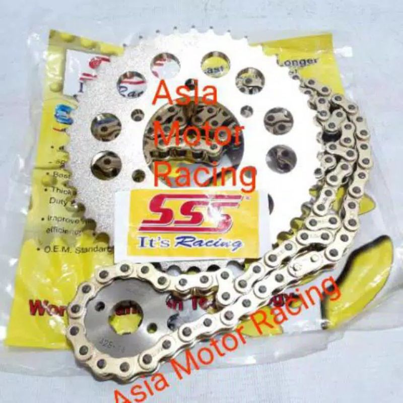 Gear Set SSS Girset 428 Ninja RR Ninja R Rantai Gold 428H