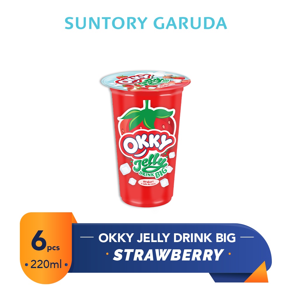 Jual Okky Jelly Drink BIG Stroberi 220 ML (6 pcs) Shopee Indonesia
