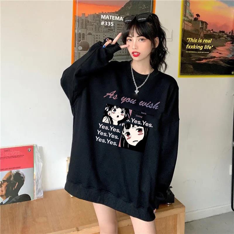 SWEATER WANITA OVERSIZE AS YOU WISH /// CREWNECK CASUAL ALA KOREA SIZE M TO XXL FLEECE TEBAL KEKINIAN TERBARU''