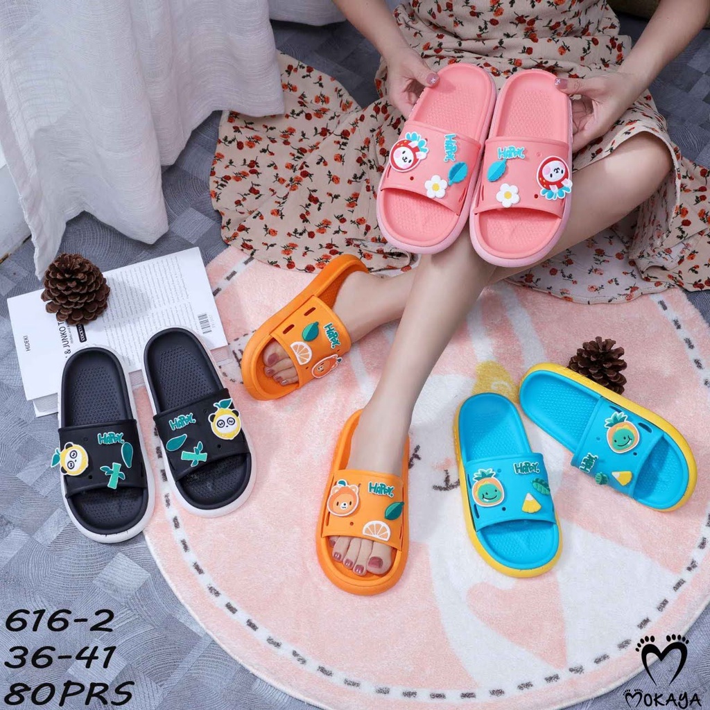 Sandal Slop Motif FRUITS FULL COLORS BEST SELLER Import Mokaya 616-2