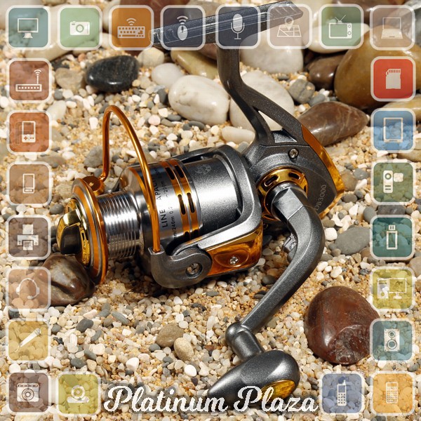 Debao Gulungan Pancing DB3000A Metal Fishing Spinning Reel 10 Ball Bearing - Golden`6EPRE2-